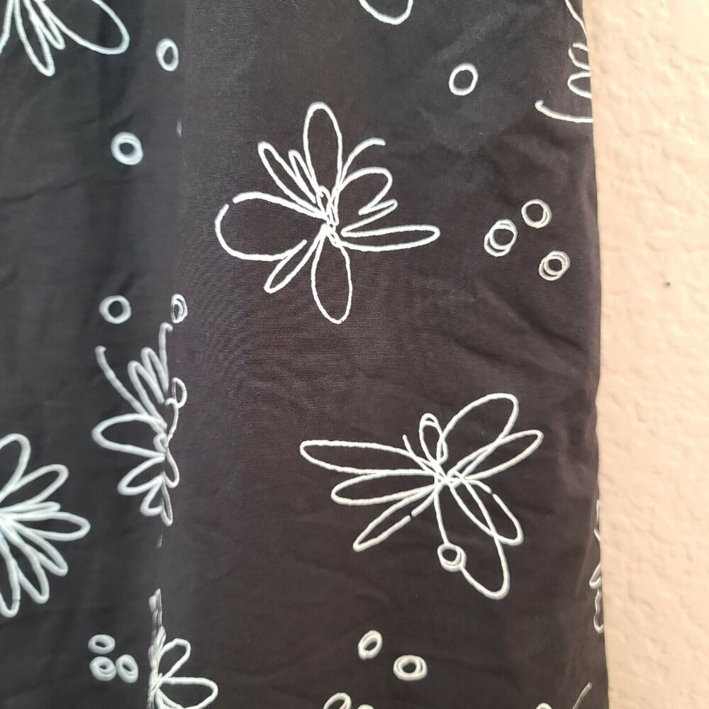 Rafaella Skirt Womens Size 6 Black White Floral A-line Casual Summer Work Office - Picture 7 of 12
